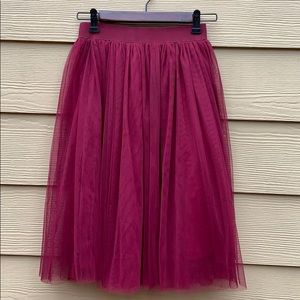 Burgundy tulle skirt